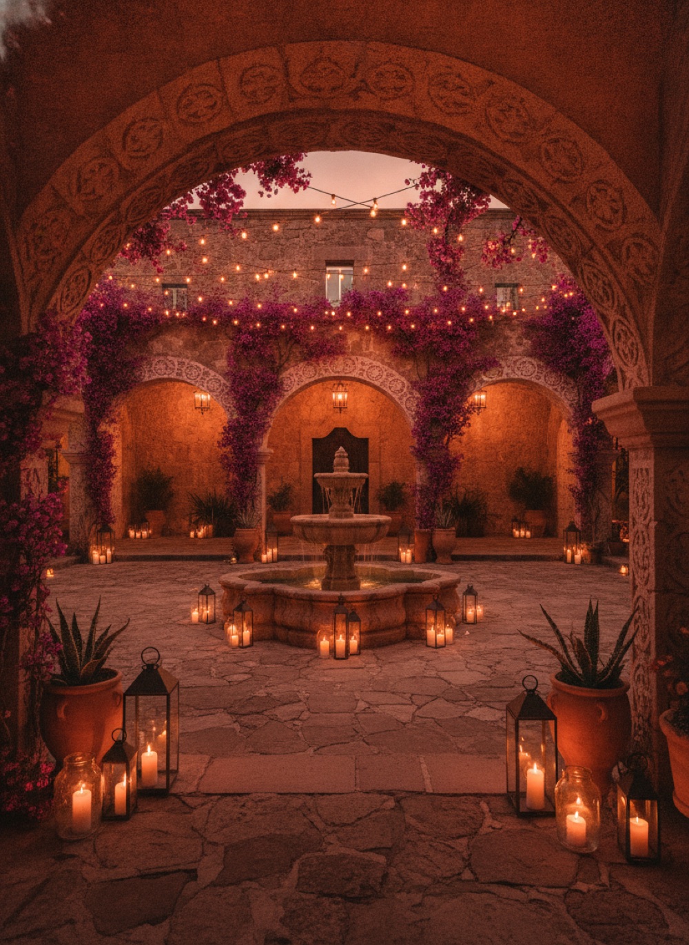 La hacienda de noche
